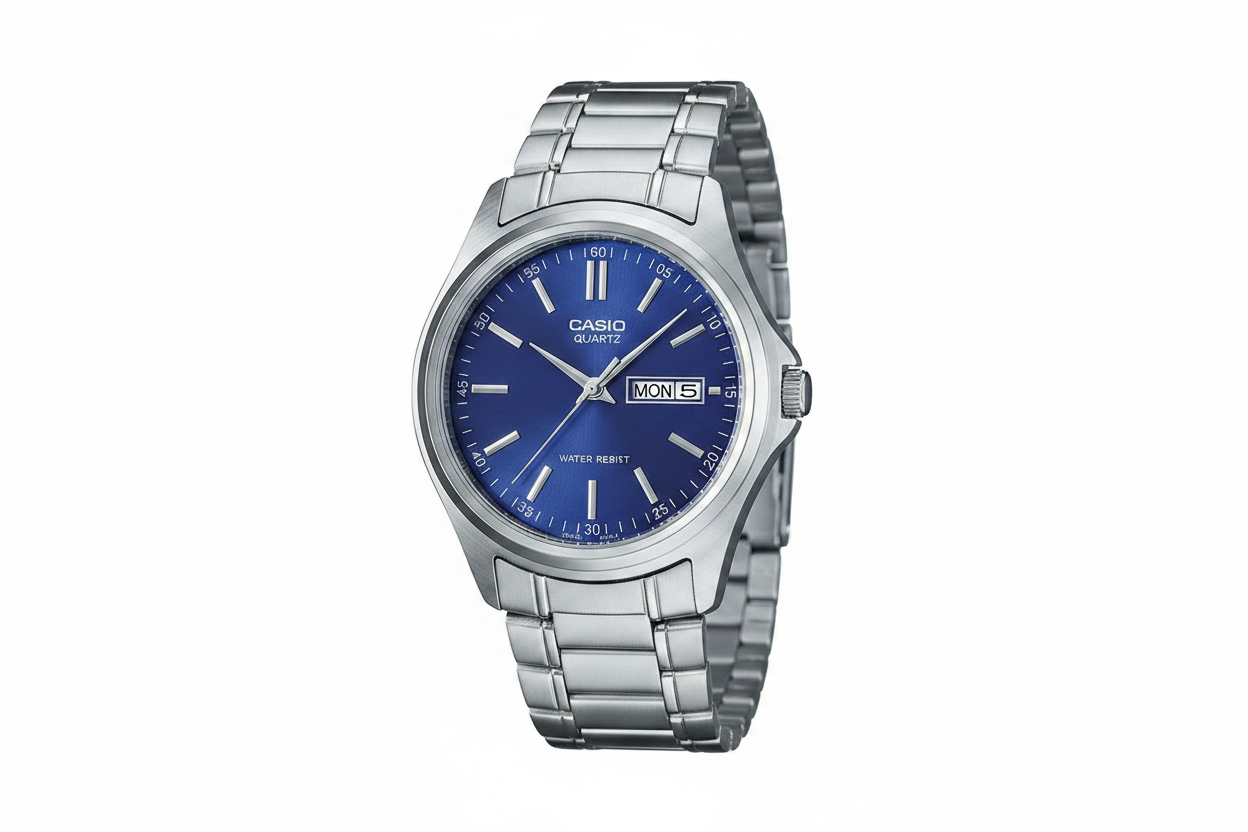 Orologio Casio MTP-1239D-2A Uomo – Analogico, Acciaio Inossidabile, Quadrante Blu
